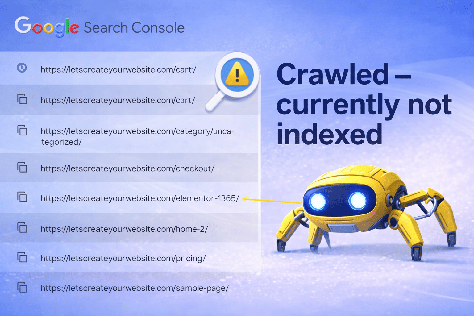 Crawled – currently not indexed