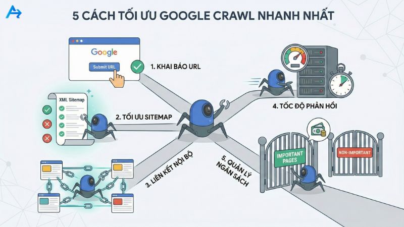 5 cách tối ưu để Google Crawl website nhanh nhất