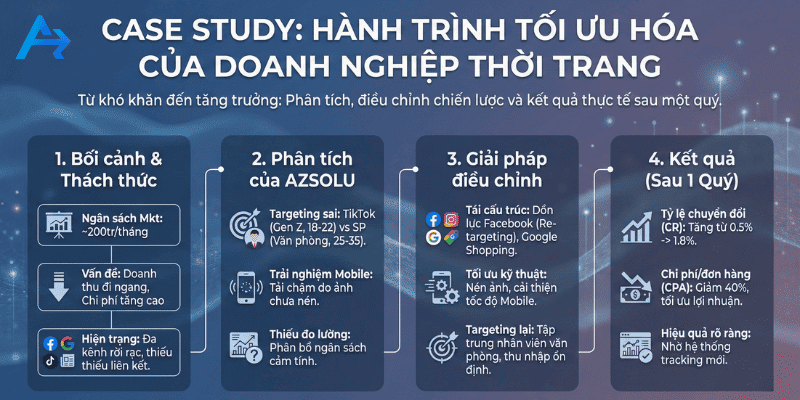 Case study thực tế từ AZSOLU trong việc tối ưu chiến dịch Marketing Online