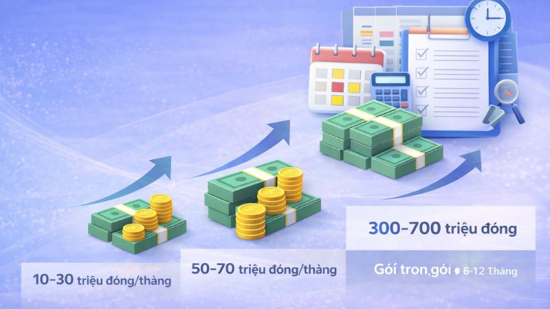 Mặt bằng giá dịch vụ SEO theo quy mô dự án