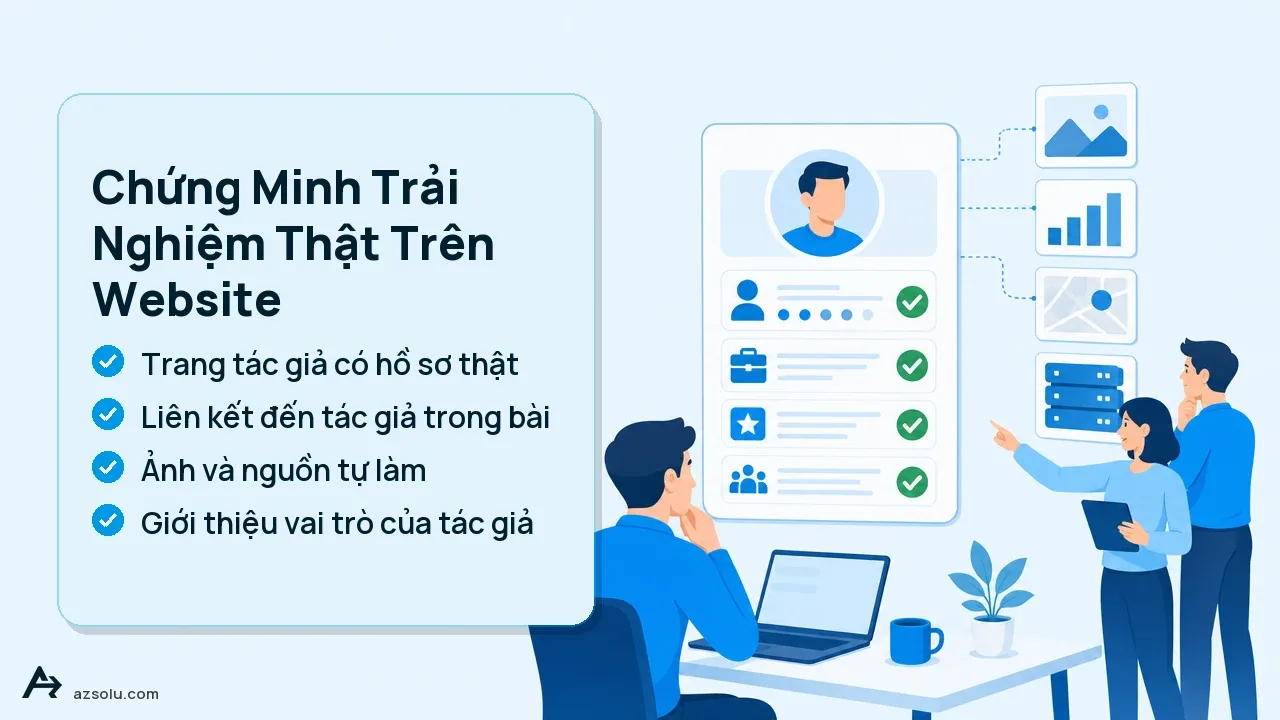 Cách chứng minh trải nghiệm thật trên website với trang tác giả có hồ sơ rõ ràng